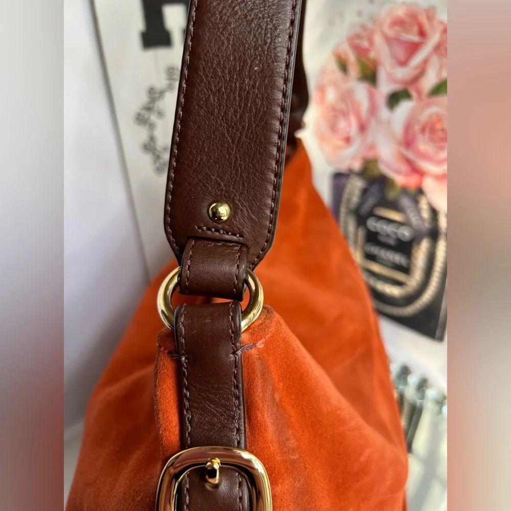 Michael Kors vintage Orange Suede Hobo Bag